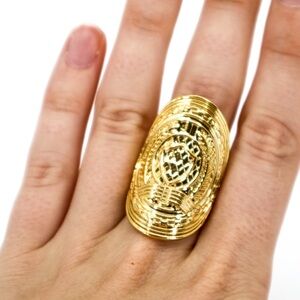 Balmain x H&M" embossed cocktail ring approx‎ size 6
